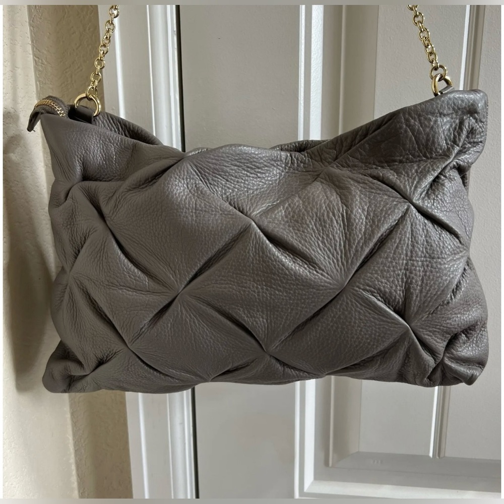 Kate Landry Grey Tufted Leather Purse